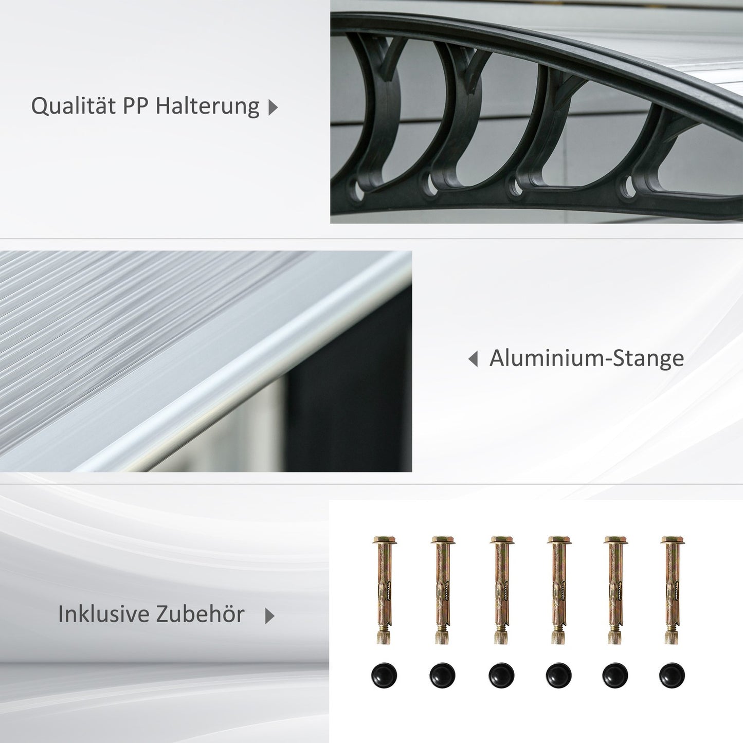 Aluminum outdoor roof with UV and rain protection, black