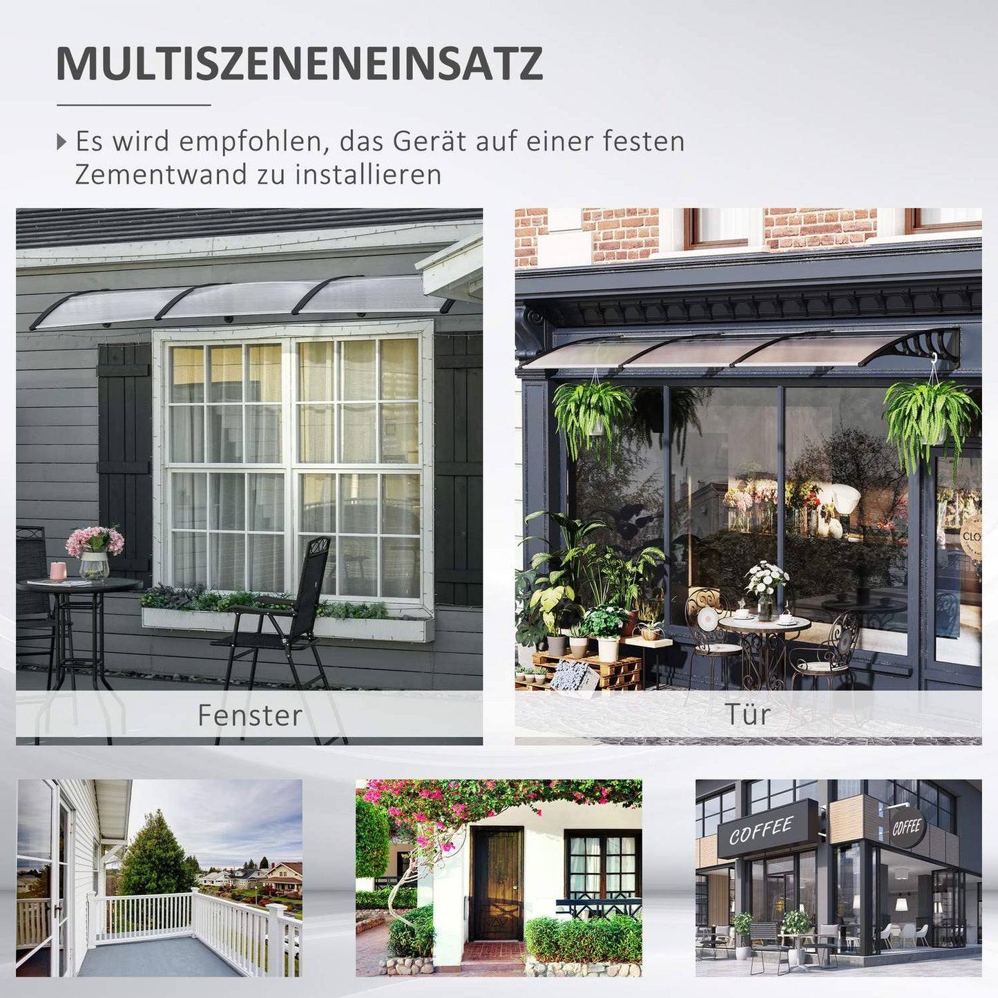 Exterior door in aluminium, UV and rain protection, black