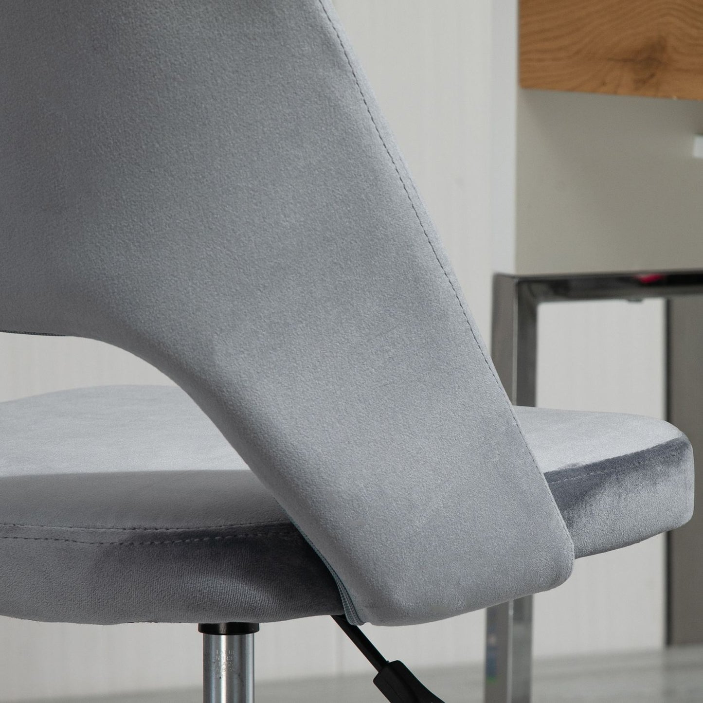 Ergonomic rotating desk chair in velvet look, dark grey