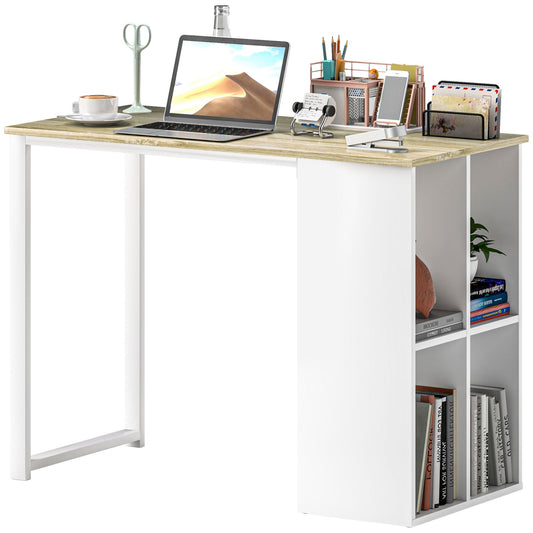 Oak Desk with storage - Modern Steel frame, 100x54x75 cm