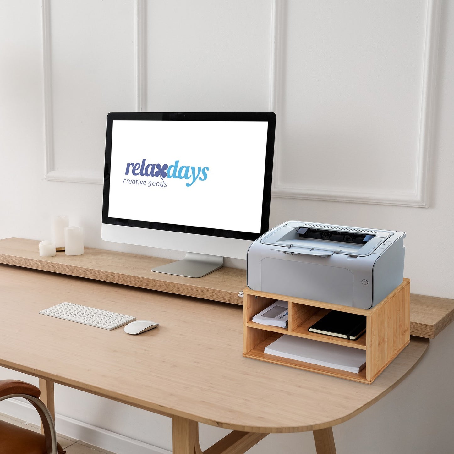 Desk in bamboo for printers