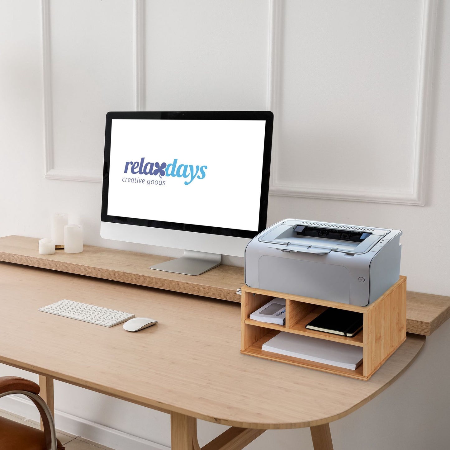 Desk in bamboo for printers