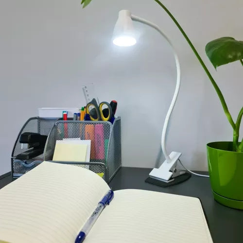 Desk lamp with a clip - white Izoxis 19455
