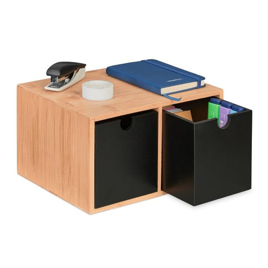 <p>Enhance your workspace with a bamboo office organizer, offering eco-friendly storage and a harmonious environment. This stylish organizer seamlessly integrates into any office, kitchen, or studio.</p>

<ul>
<li>Organize efficiently with two spacious dr