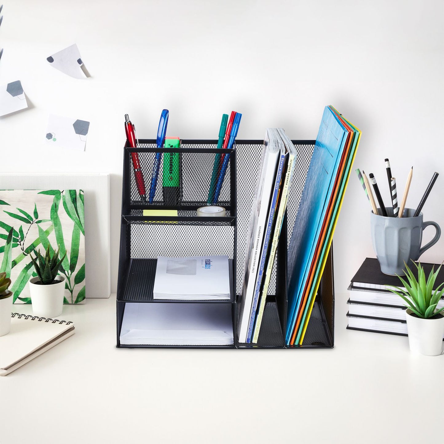 Desk organization 7 metal shelves