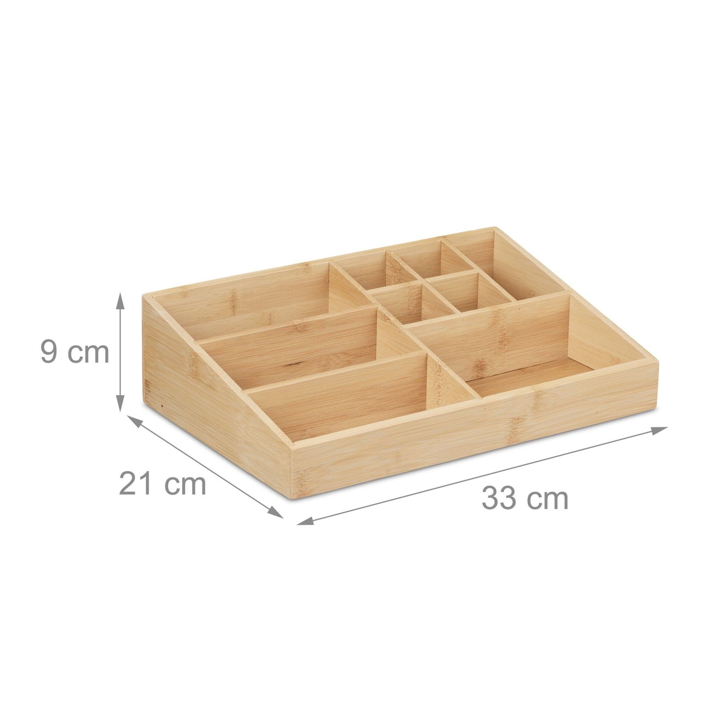 Desk organization in bamboo 9 compartments