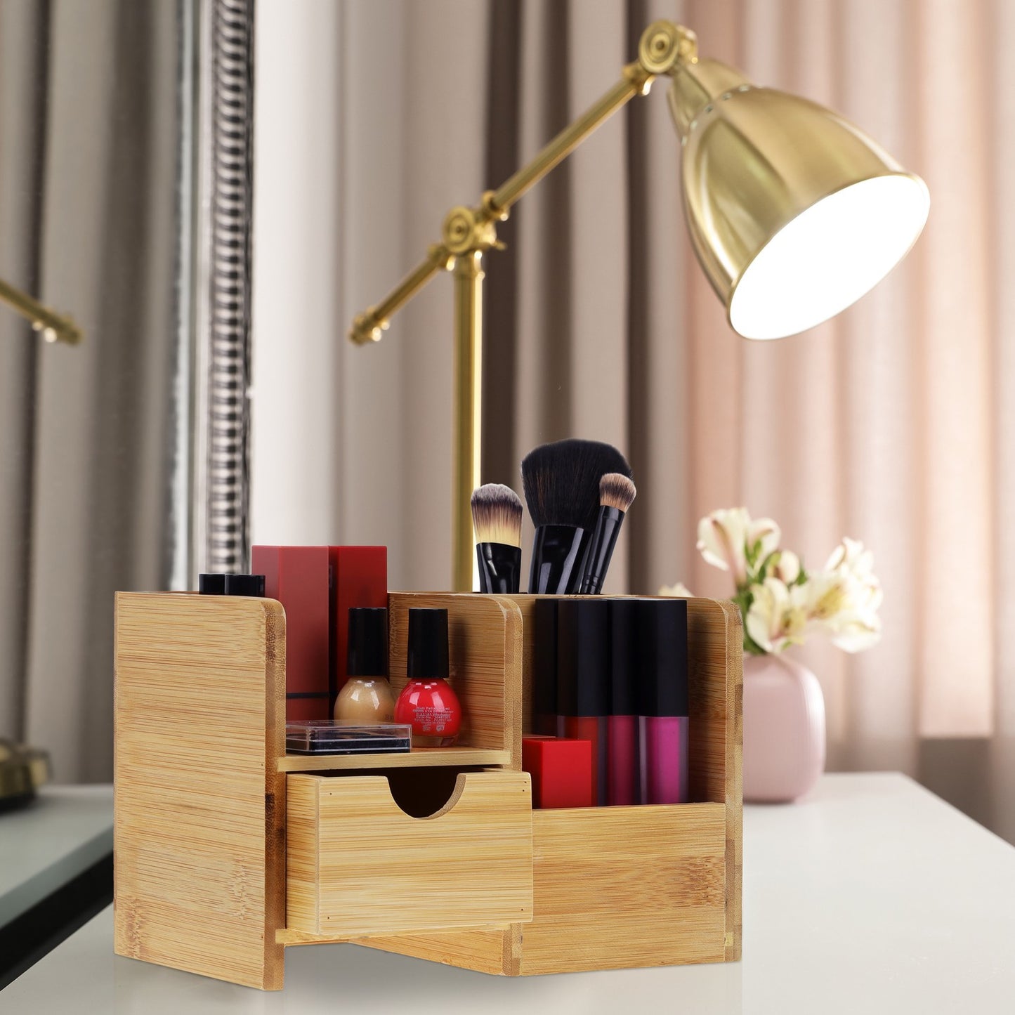 <p>The bamboo desk storage box enhances workspace organization with its natural, durable design. This eco-friendly solution offers practical storage for stationery and office supplies, promoting efficiency and focus.</p>

<ul>
<li>Organize essentials with