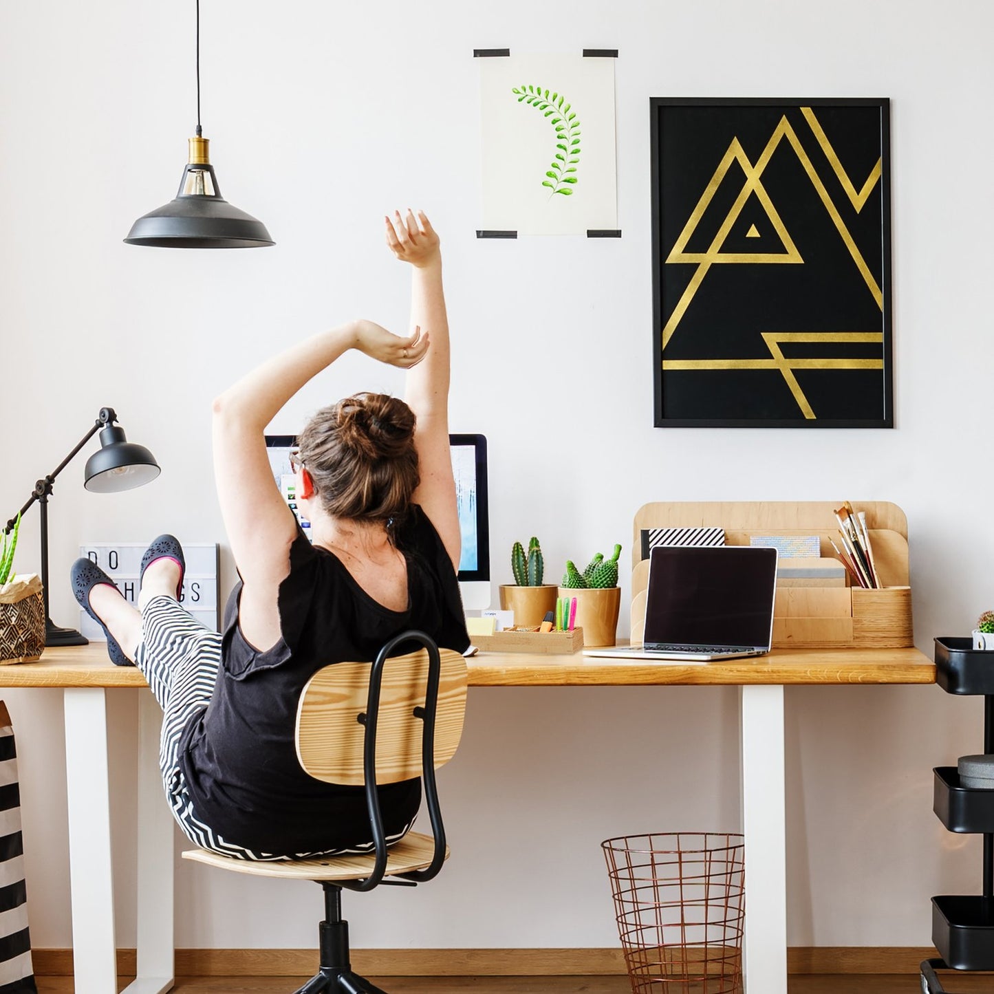 Desk organization in bamboo