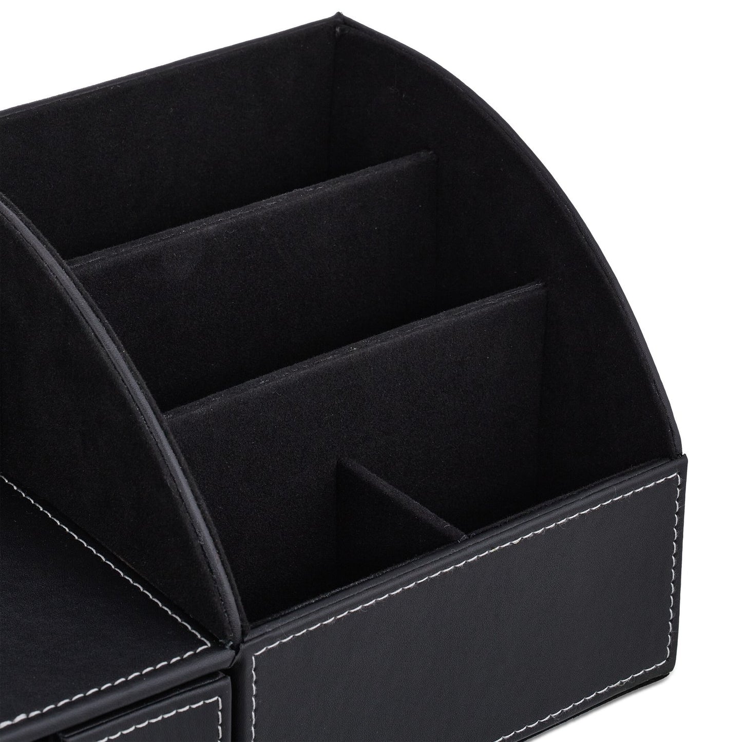 Desk organization in leather look