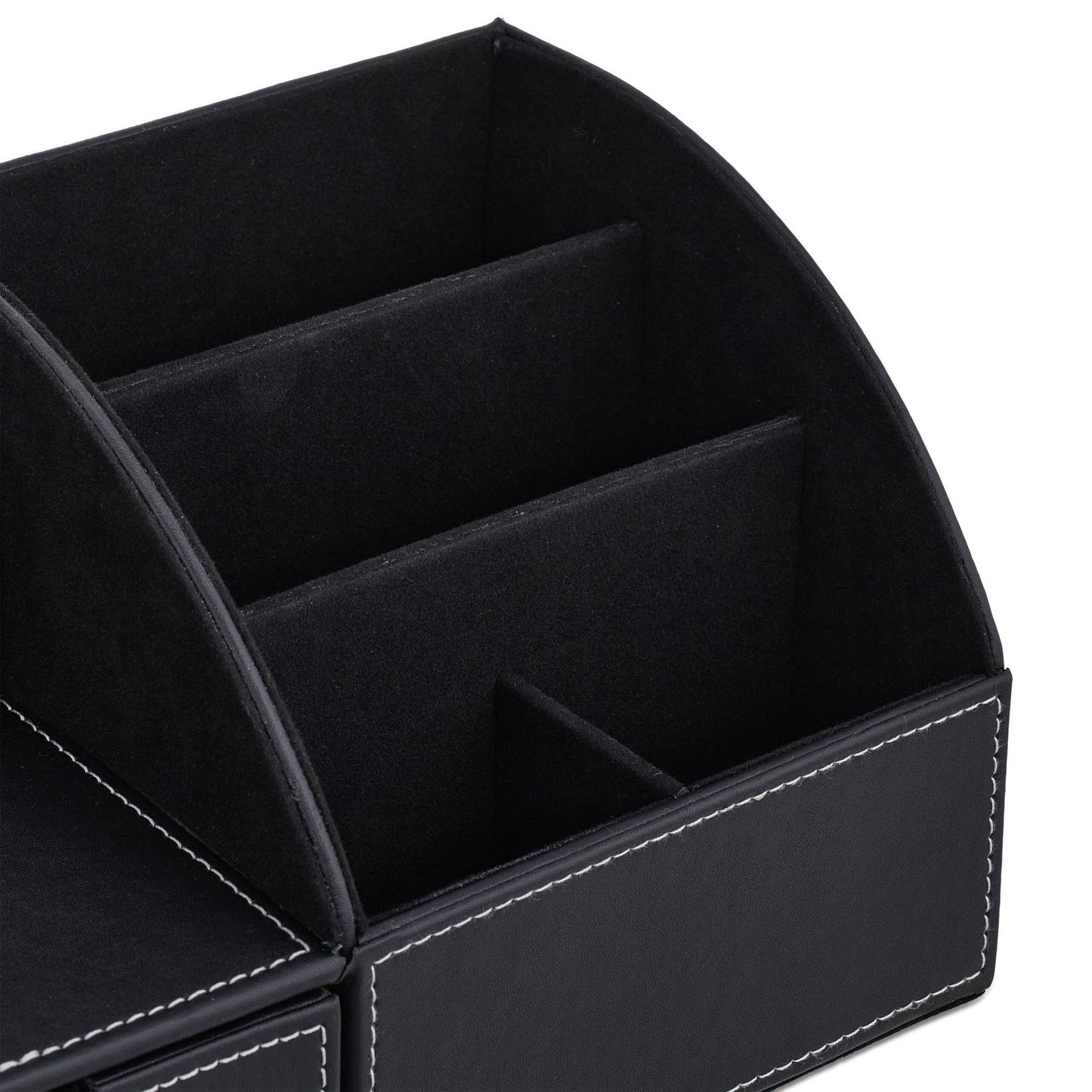 Desk organization in leather look