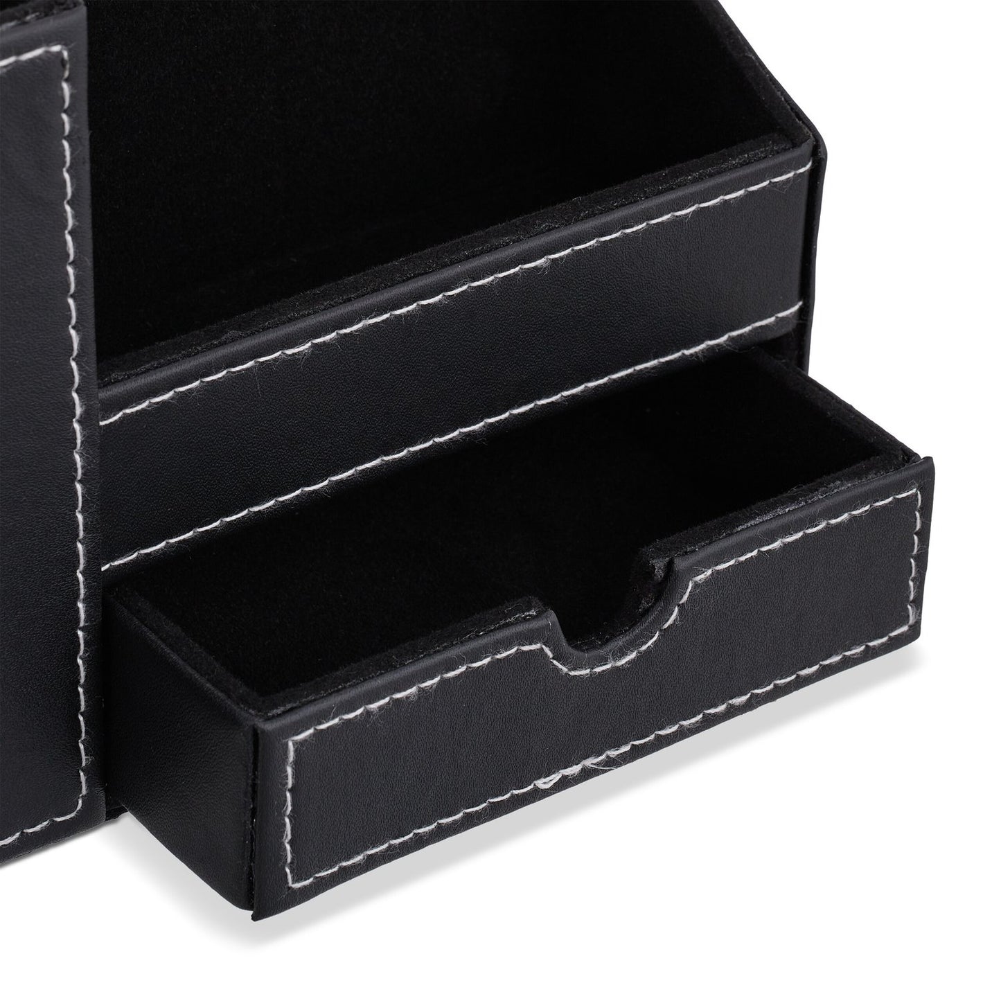 Desk organization in leather look