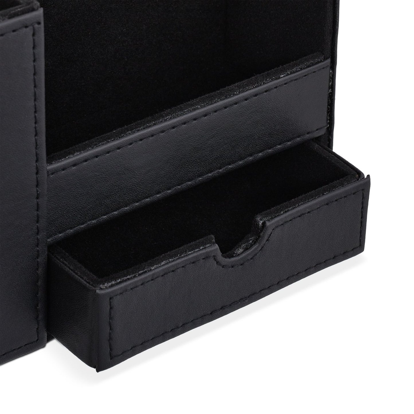 Desk organization in leather look