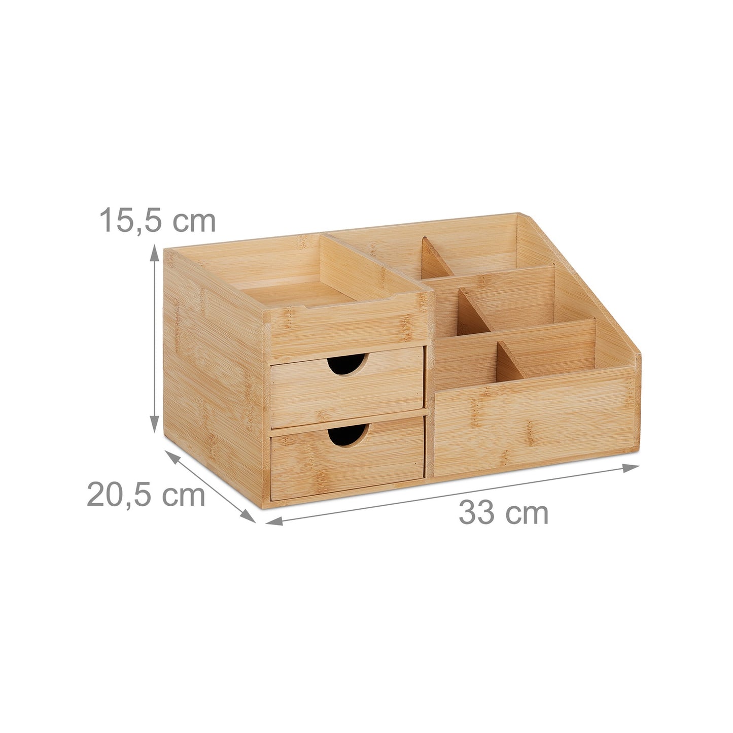 Desk organization with 2 drawers