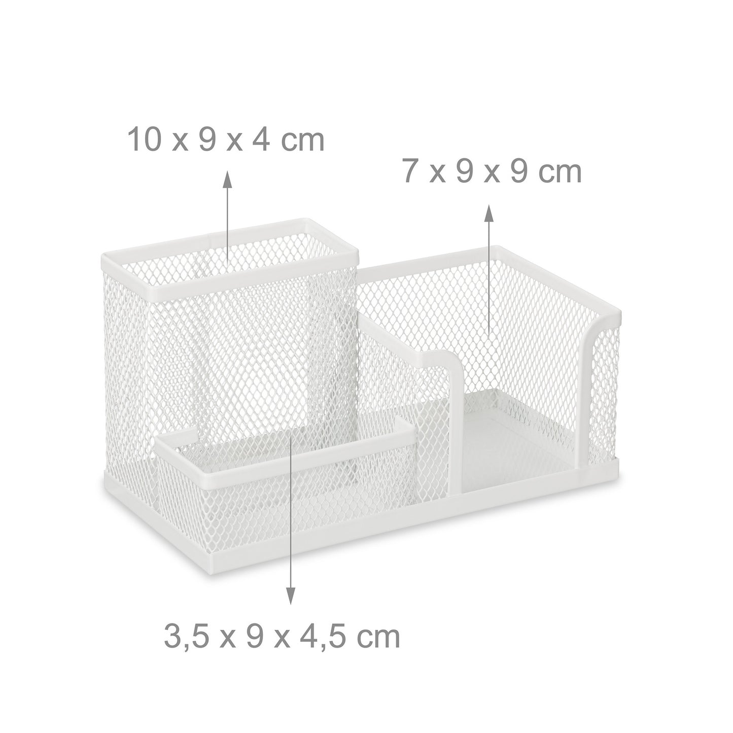 Desk organization with 3 compartments