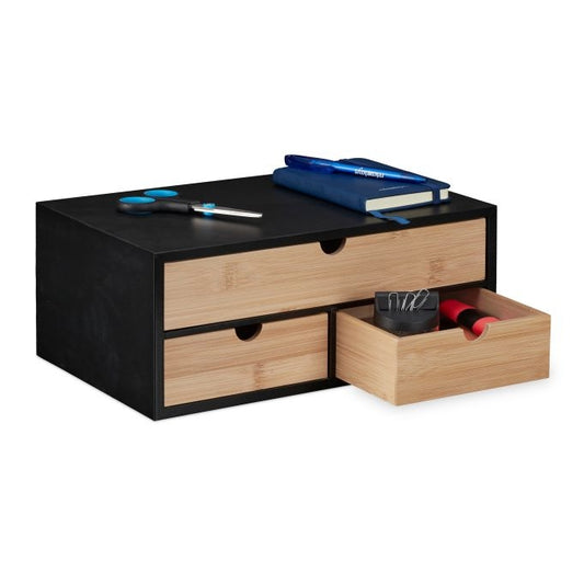 Desk organization with 3 drawers