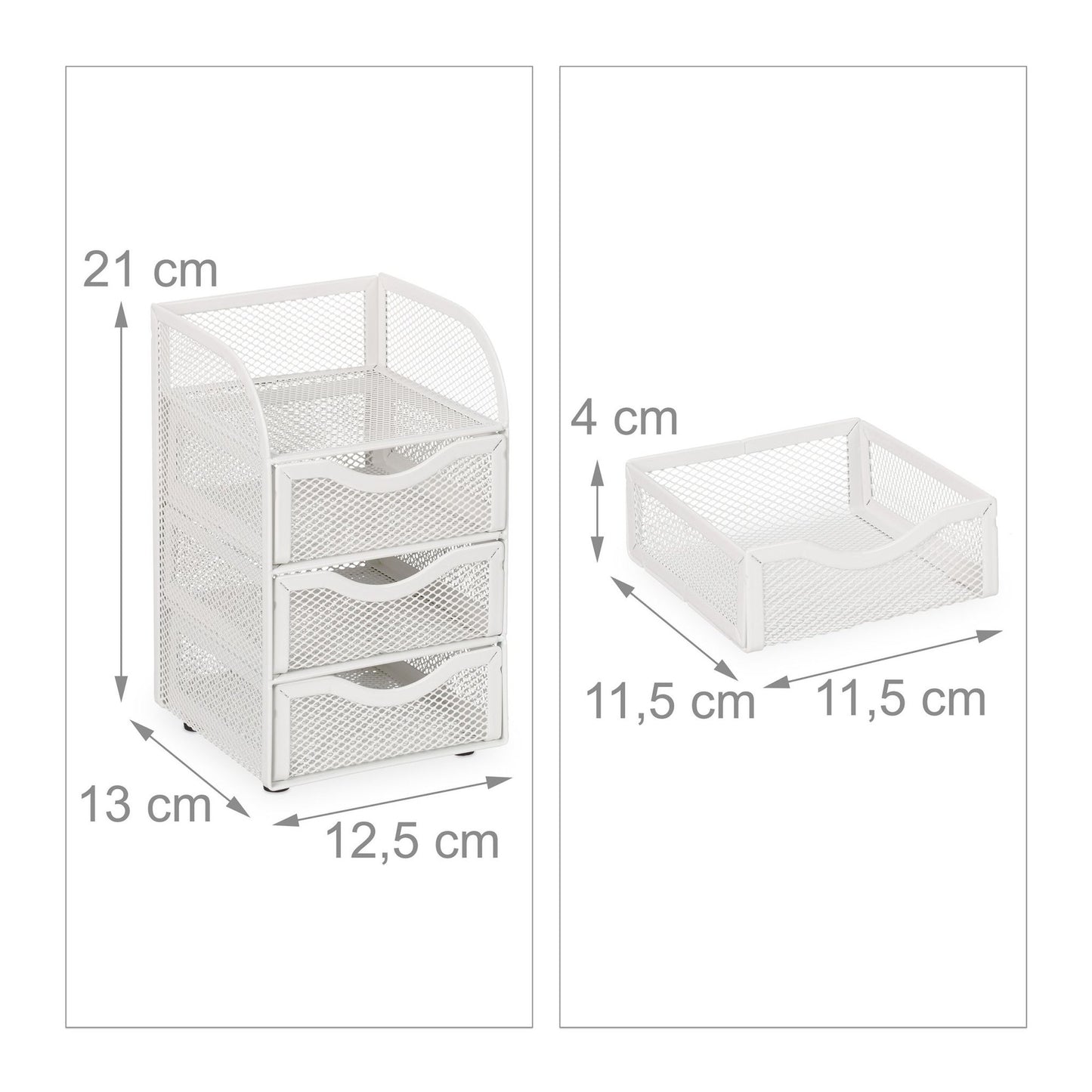 Desk organization with 4 compartments
