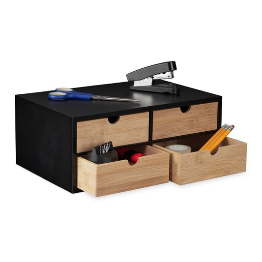 Desk organization with 4 drawers