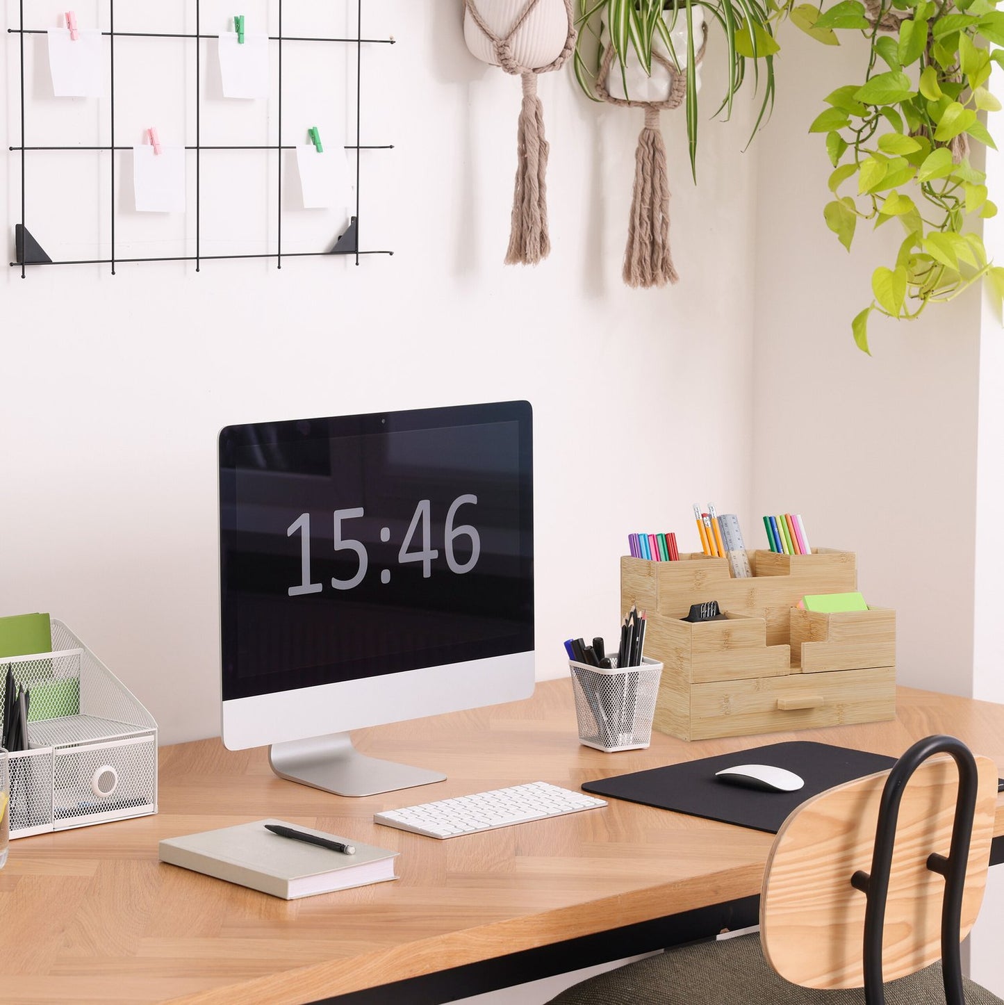 Desk organization with drawer