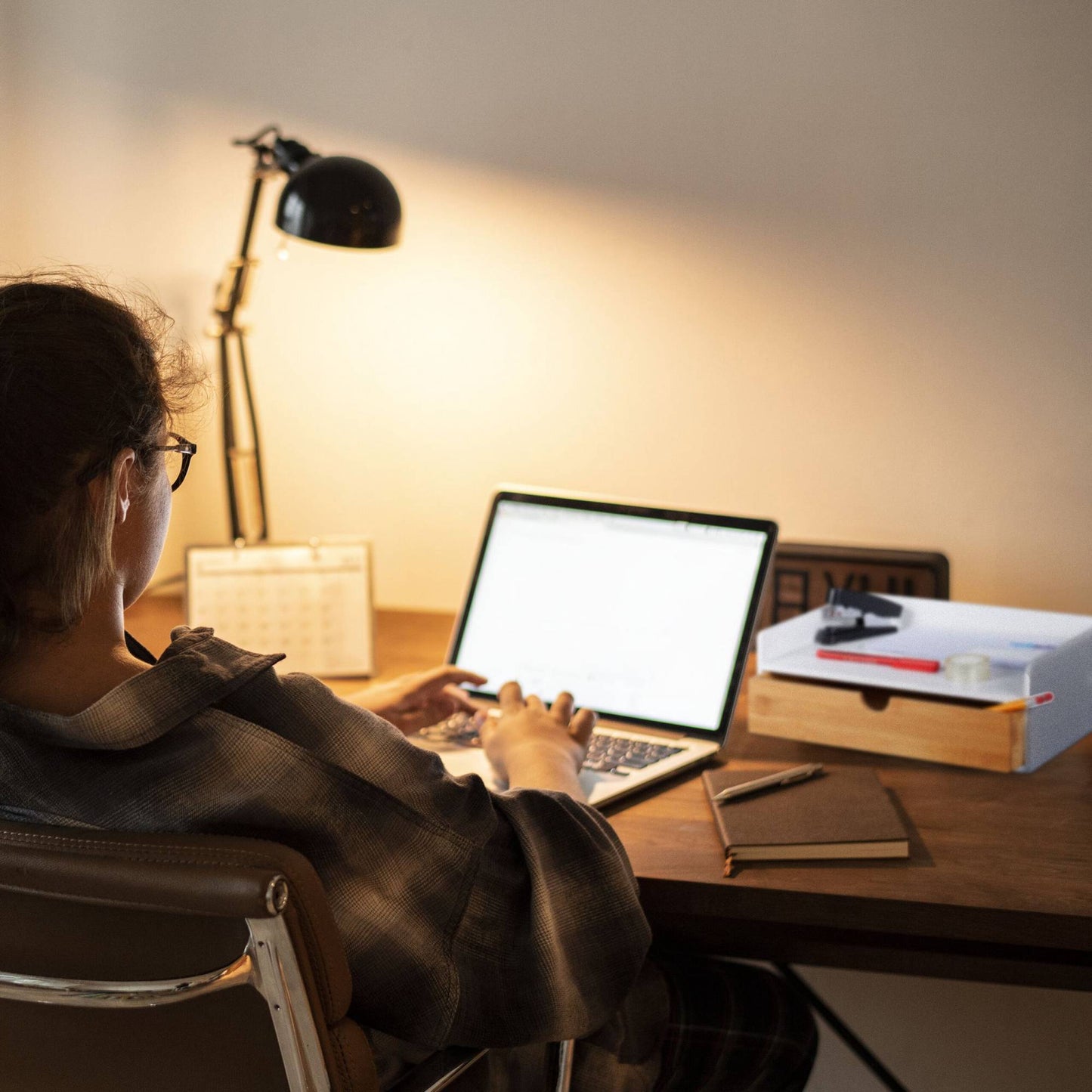 Desk organization with drawer