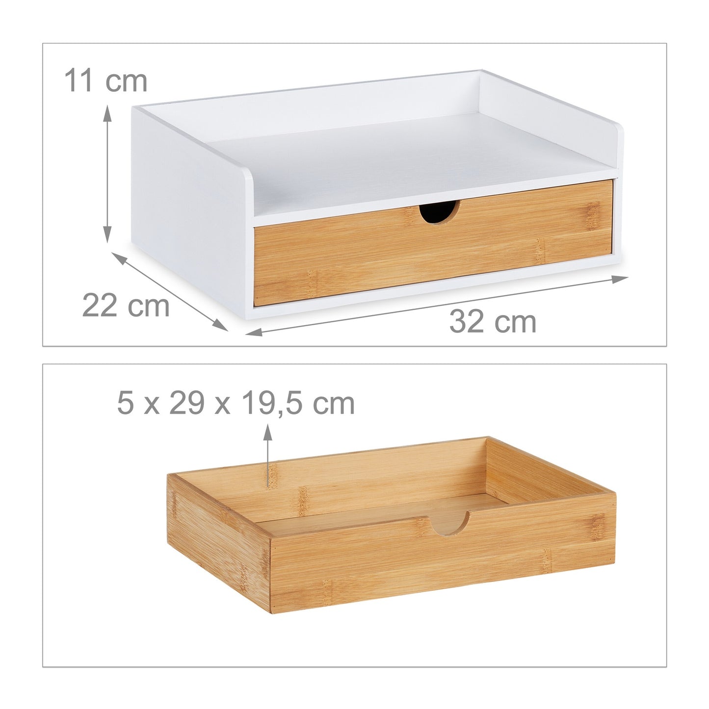 Desk organization with drawer