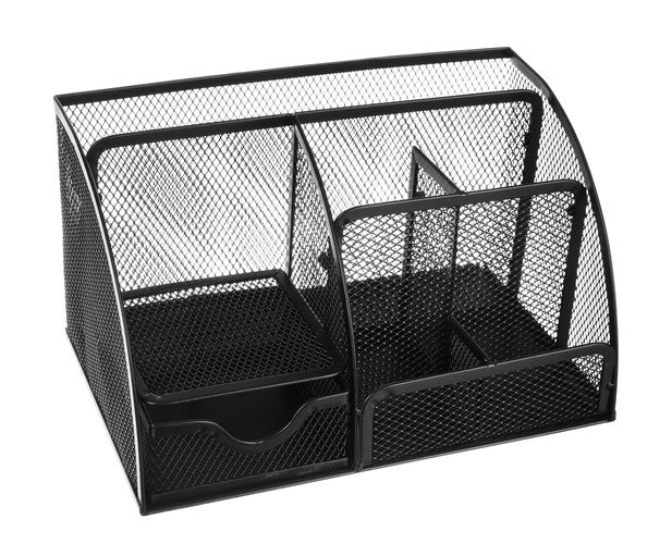 Desk organizer - 6 compartments - black
