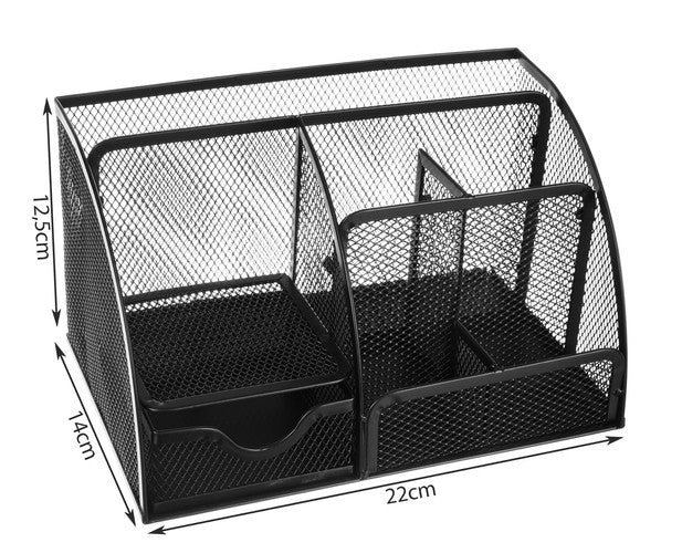 Desk organizer - 6 compartments - black