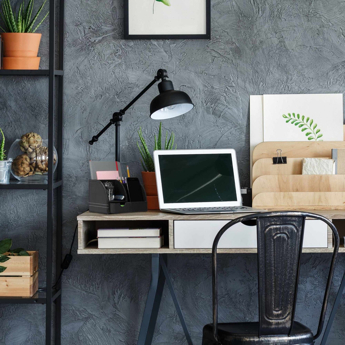 Desk organizer artificial leather