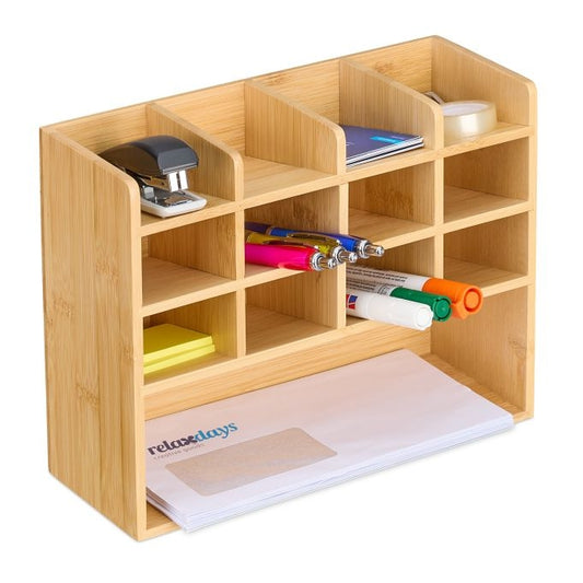 Desk organizer in bamboo