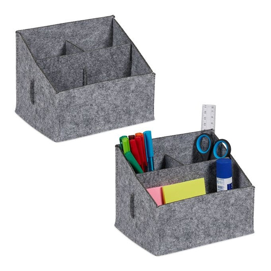 Desk organizer in felt, 2 pcs