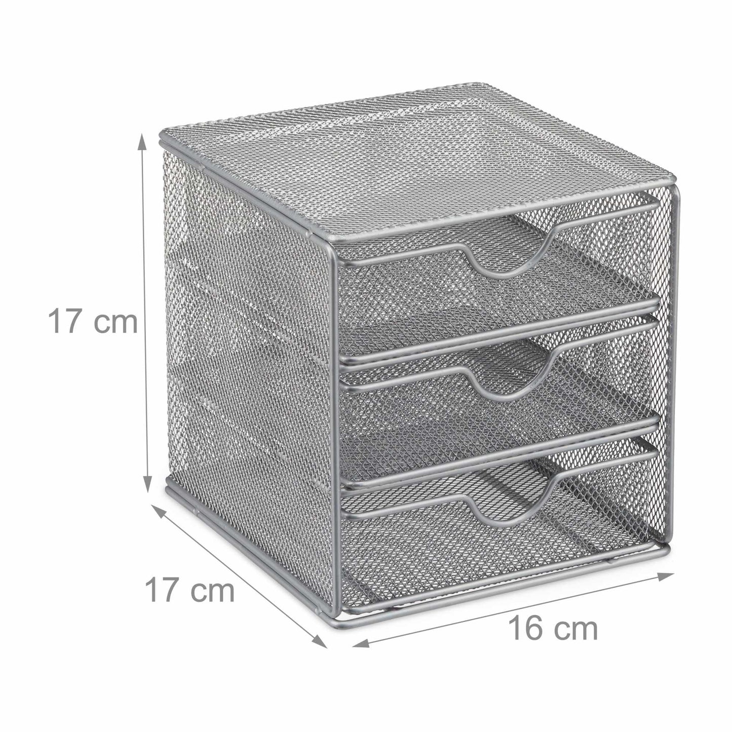 Desk organizer in metal 3 compartments