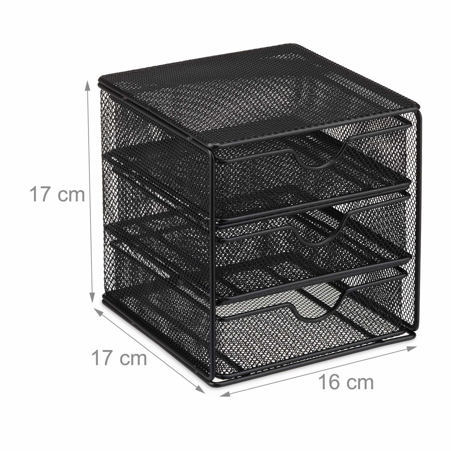 Desk organizer in metal 3 compartments