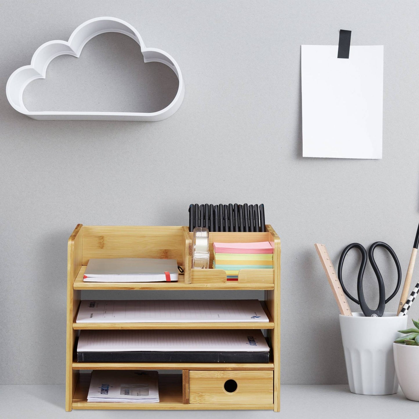 Desk storage bamboo