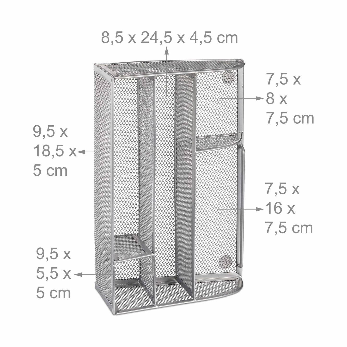 Desk storage in metal