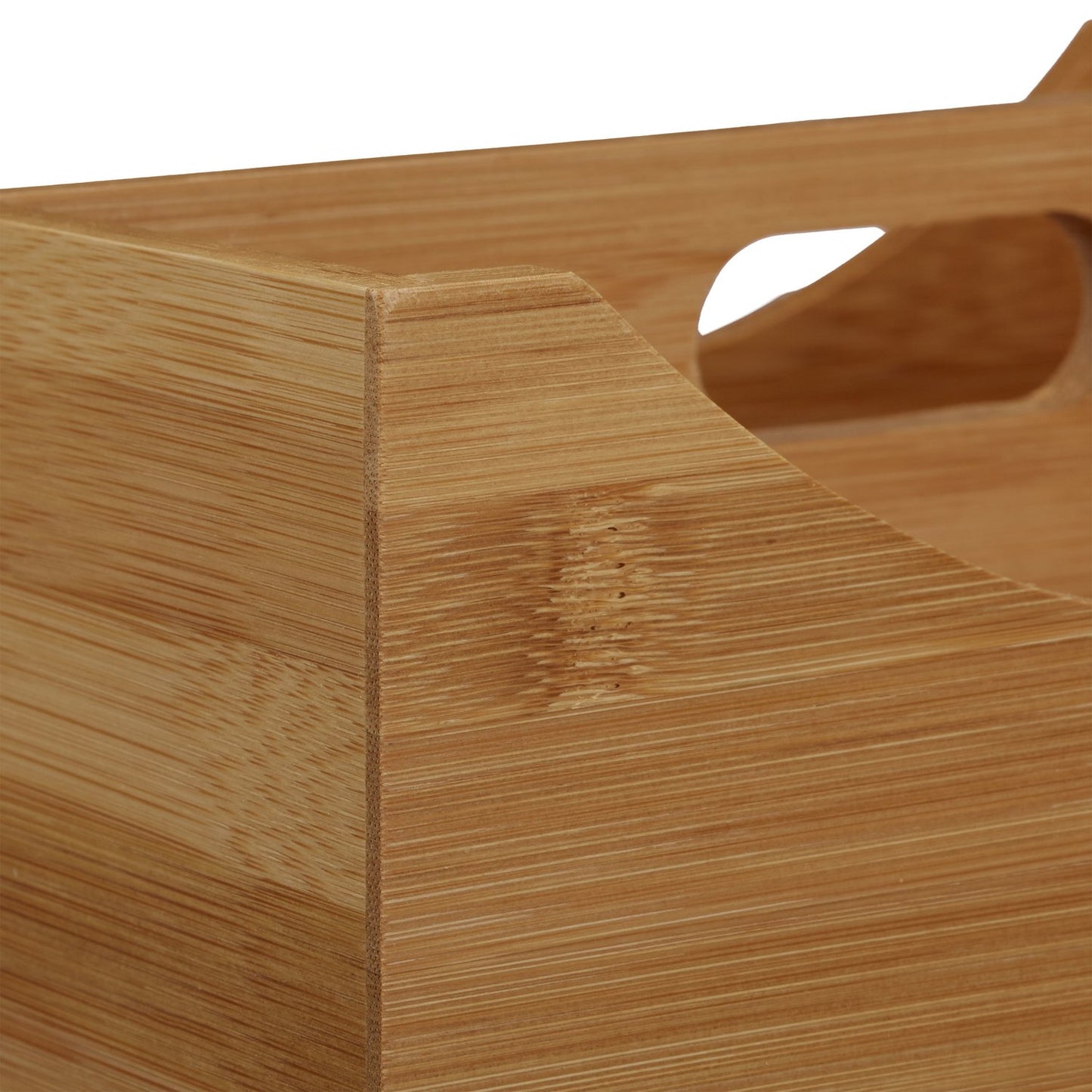 Desk storage with bamboo handle