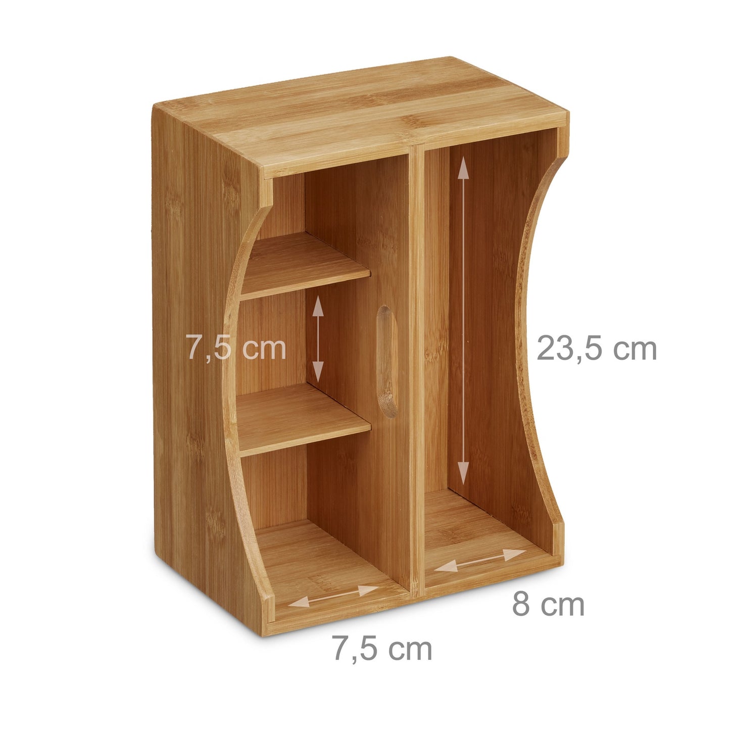 Desk storage with bamboo handle
