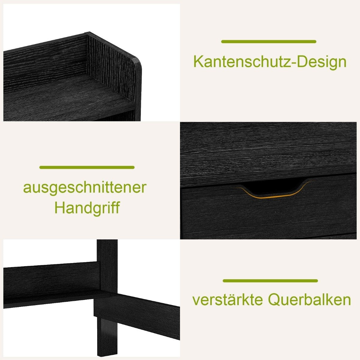 Desk with sockets Small computer desk with attachment 95 x 56 x 109.5 cm Black