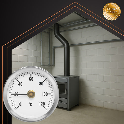 Dial Thermometer for 0-120C Ovens, Pipe Mount