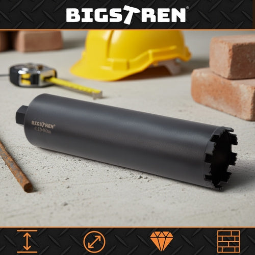 Diamond Core Drill Bit 112×460 mm for Concrete, Stone