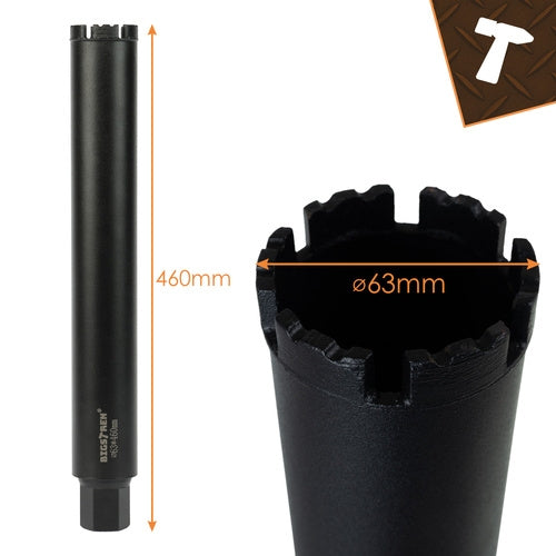 Diamond Core Drill Bit, 63x450mm, Concrete & Stone