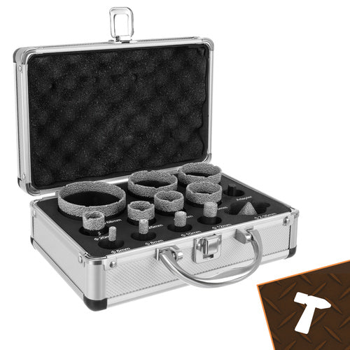 Diamond Hole Saw Set, 13 Pieces, 6-68mm, M14 Thread