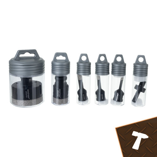 Diamond Hole Saw Set, 6 Pcs, 6–68 mm, M14 Adapter