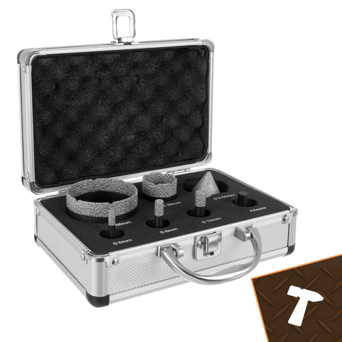 Diamond Hole Saw Set, 7 Pcs, 6-68mm, M14 Adapter