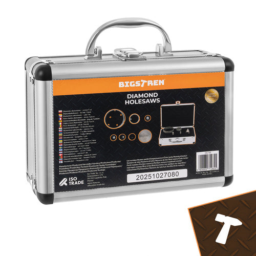Diamond Hole Saw Set, 7 Pcs, 6-68mm, M14 Adapter