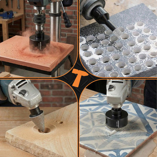 Diamond Hole Saw Set, 7 Pcs, 6-68mm, M14 Adapter