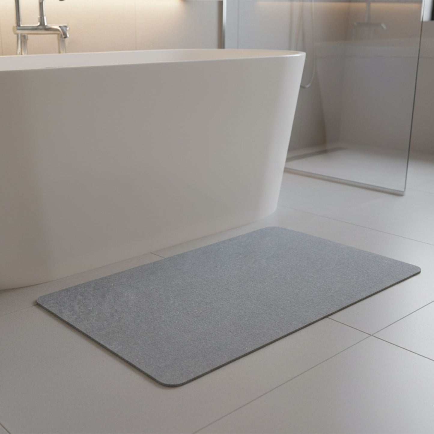 Diatomaceous Earth Bath Mat – Non-Slip, Quick-Dry, Grey
