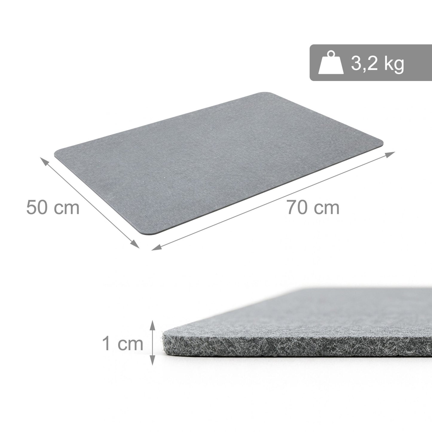 Diatomaceous Earth Bath Mat – Non-Slip, Quick-Dry, Grey