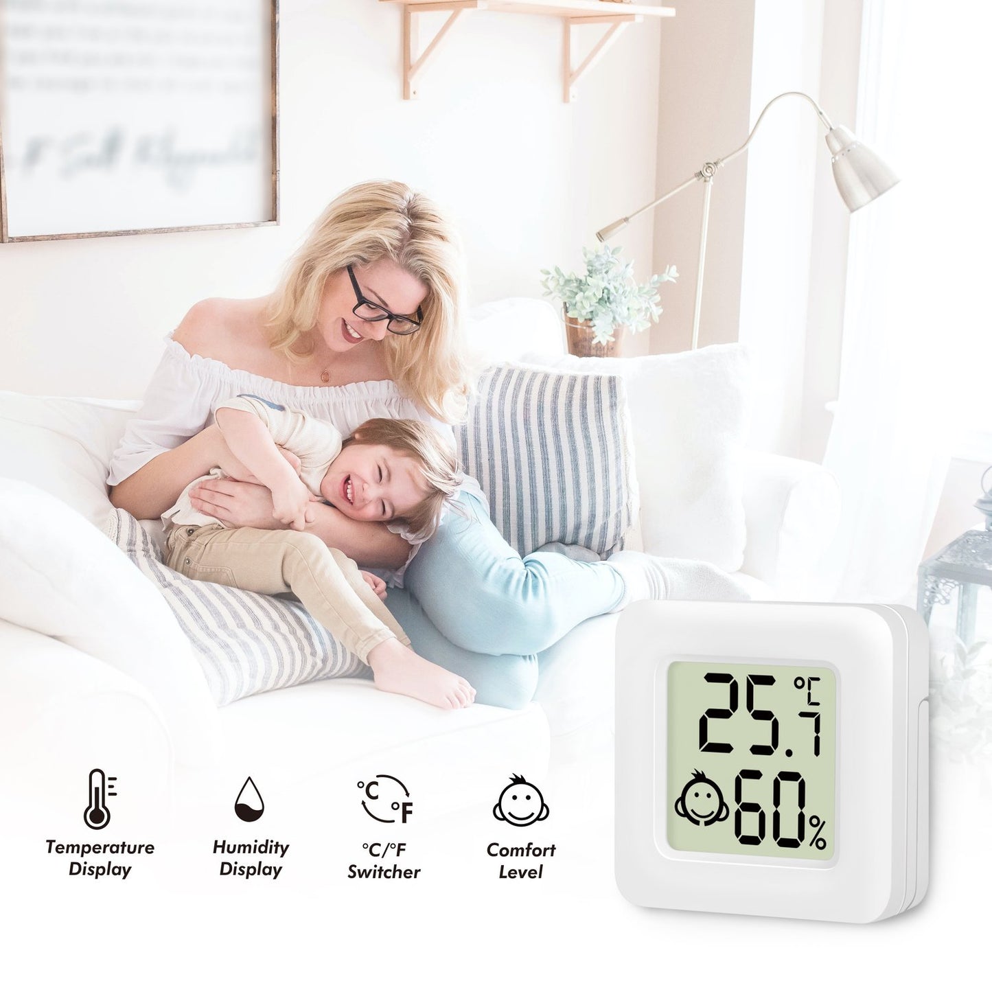Digital Mini thermometer/hygrometer 3-pack