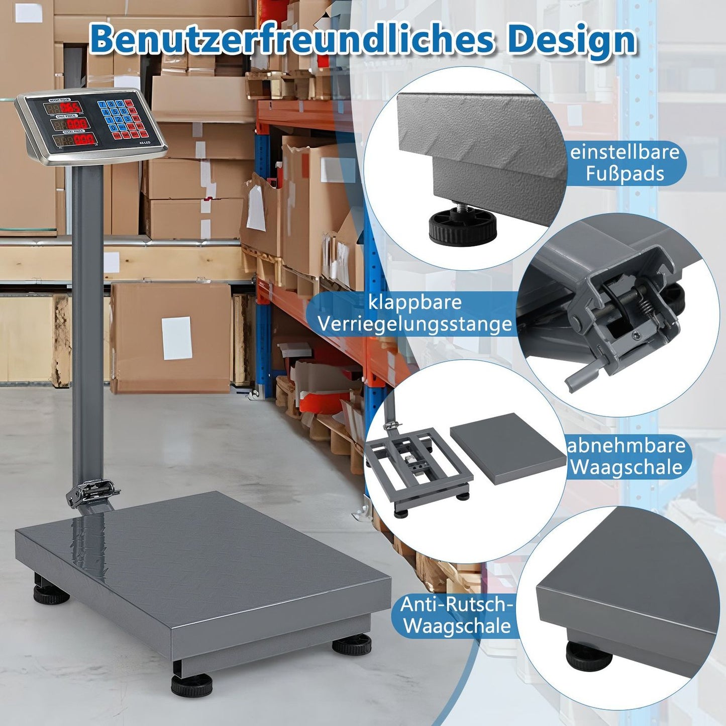 Digital Platform Scale 300kg/50g with Price Calculator