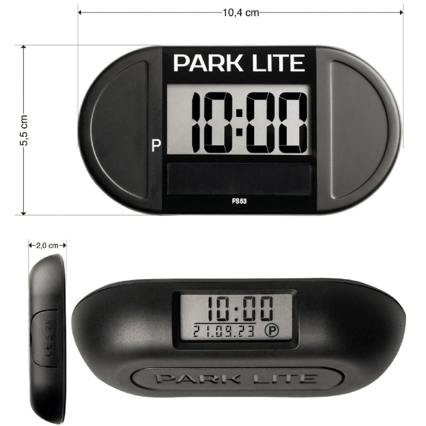 Digital parking meter with solar cell and two displays