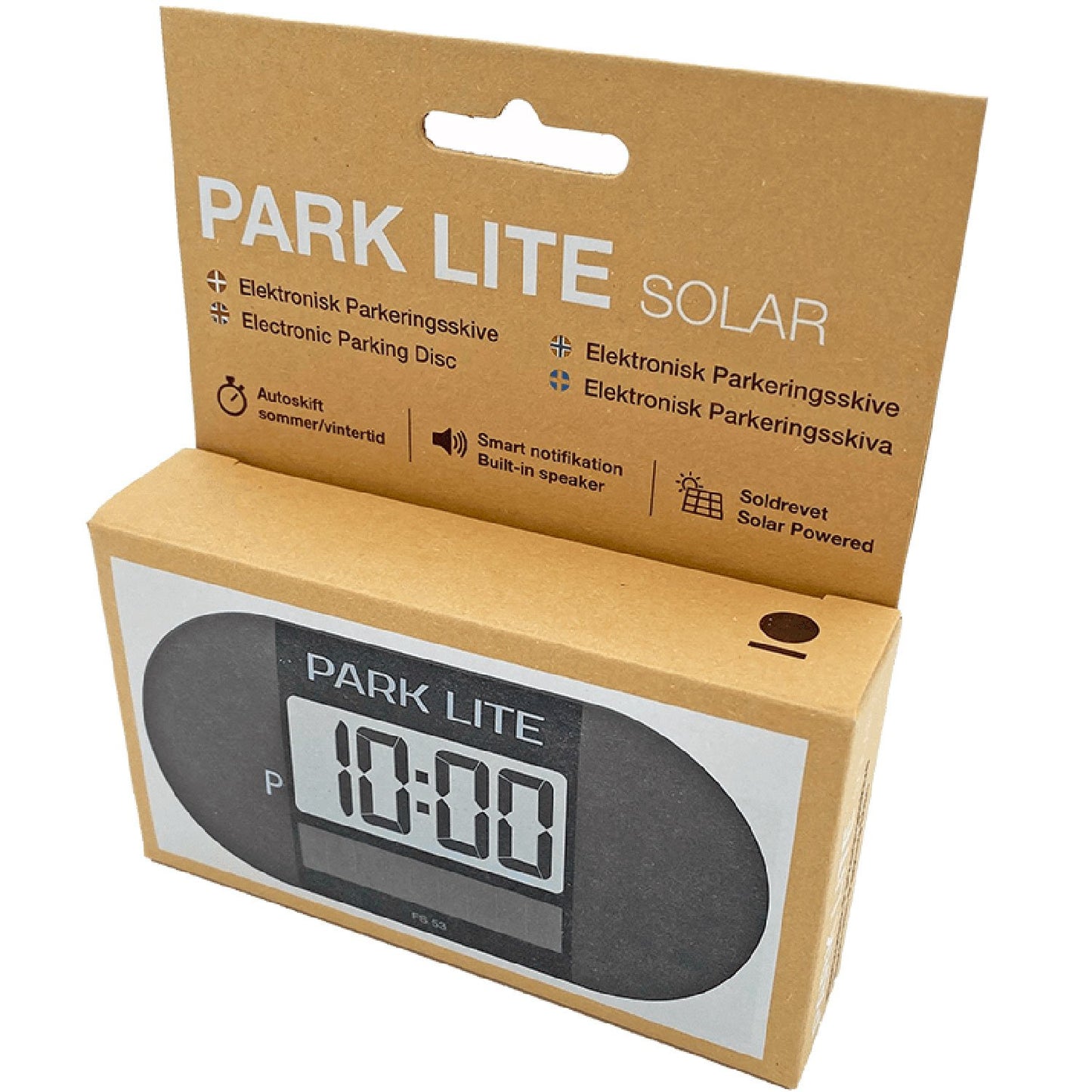 Digital parking meter with solar cell and two displays
